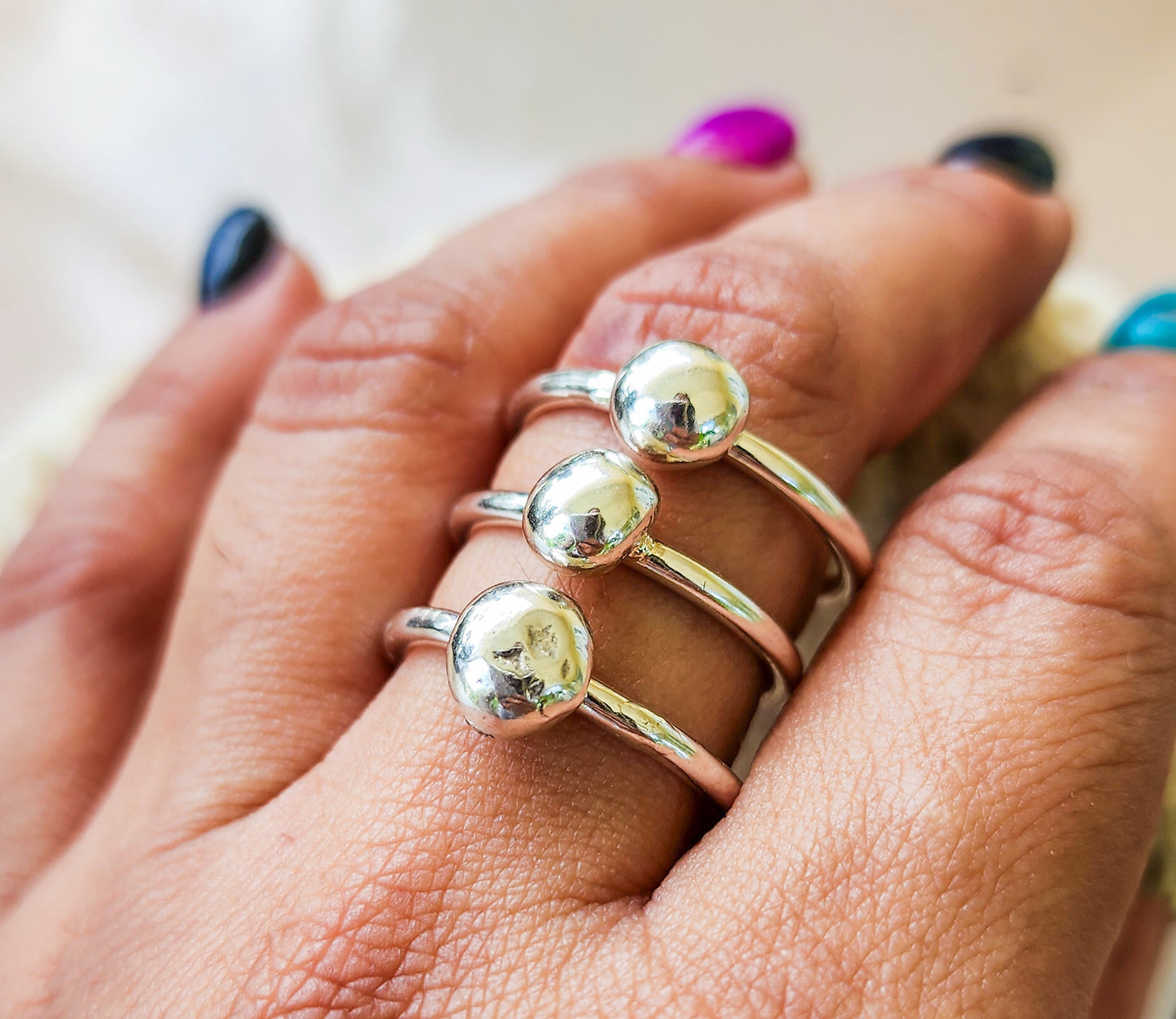 Taller Mirror Moon Rings