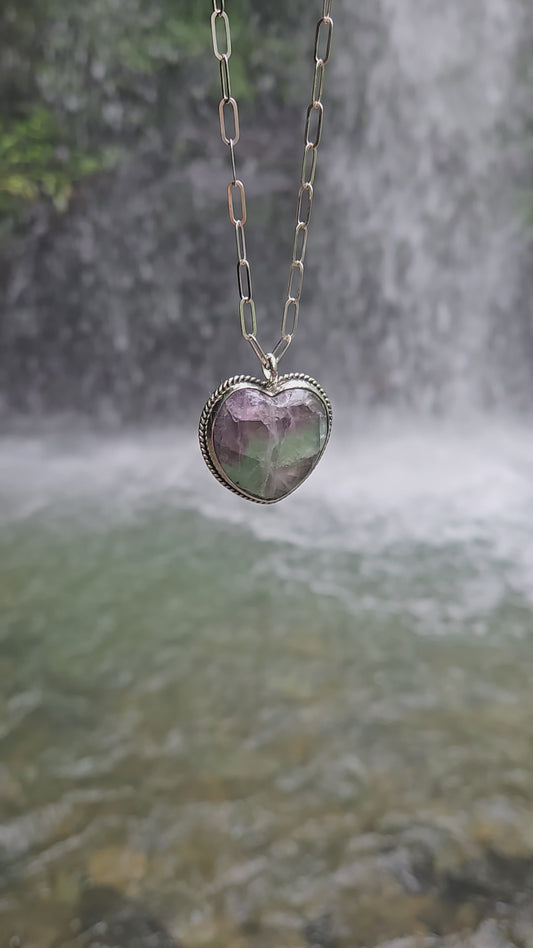 Rainbow Flourite Hearts