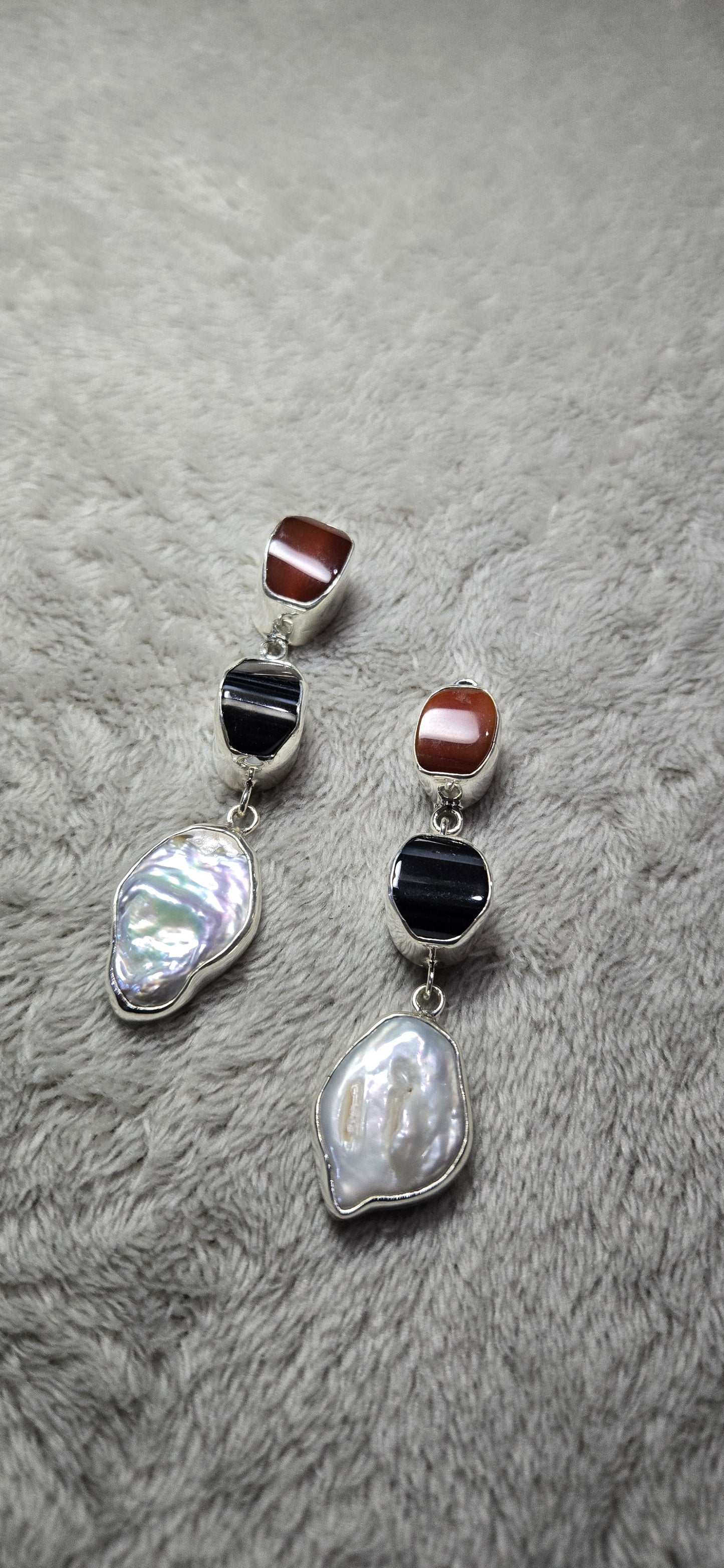Three stone earrings