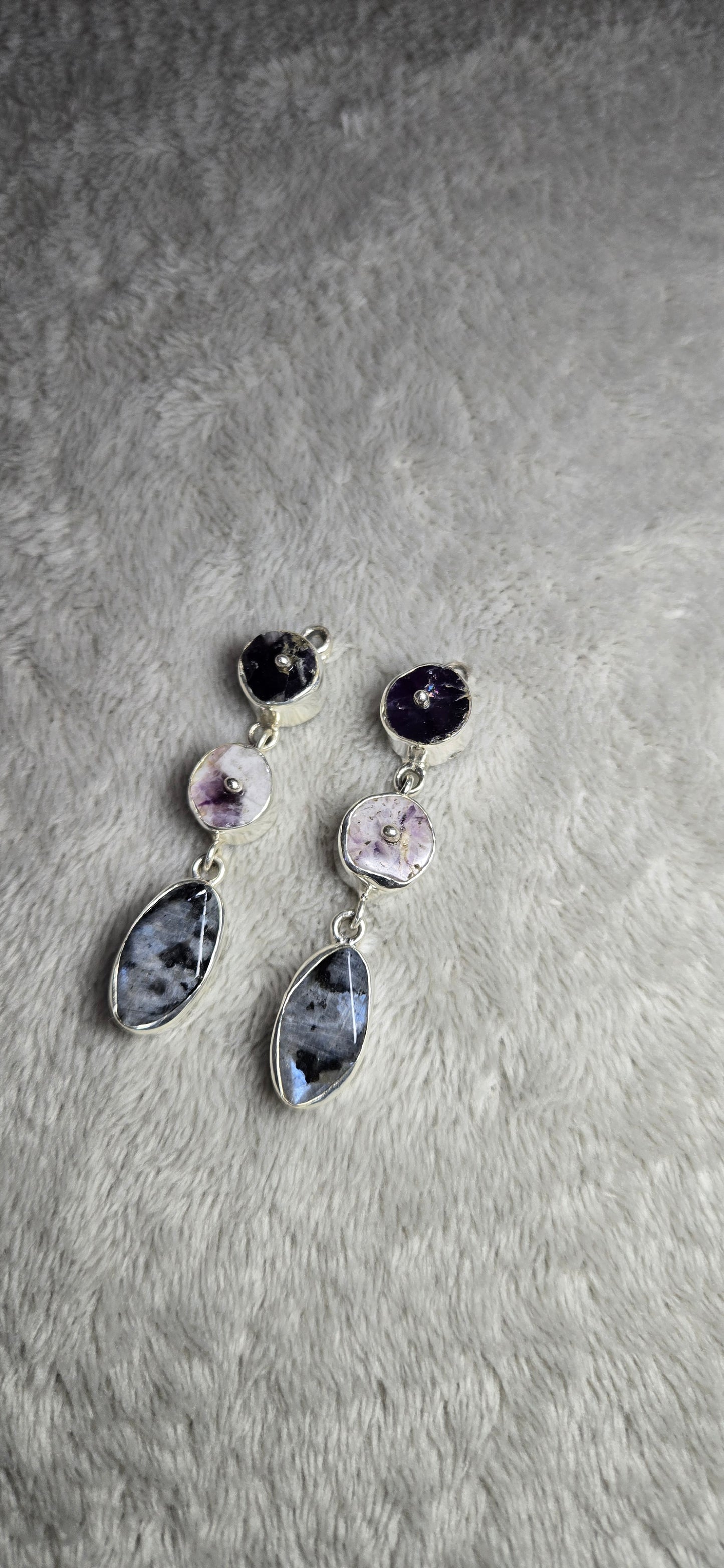 Three stone earrings