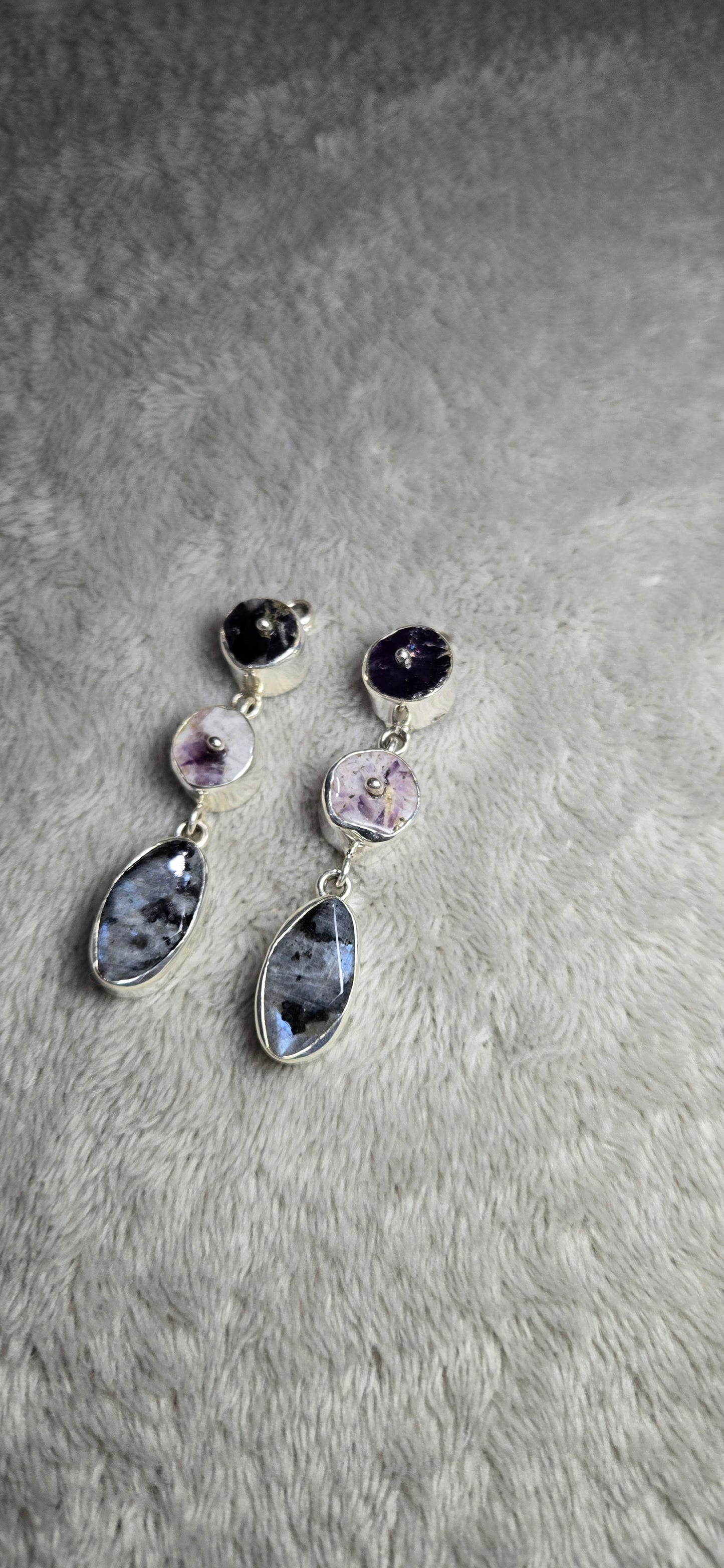 Three stone earrings