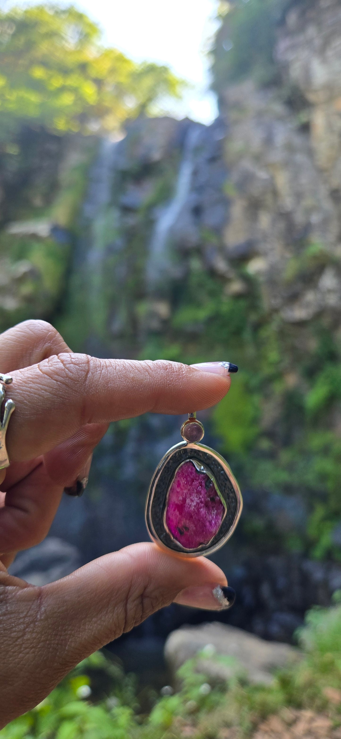 Raw ruby and amethyst
