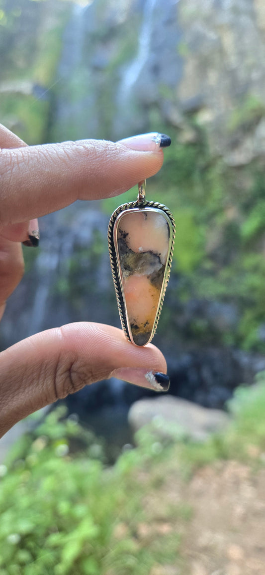 Pink Dendritic Agate pendant